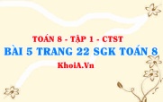 Bài 5 trang 22 SGK Toán 8 Tập 1 Chân trời sáng tạo